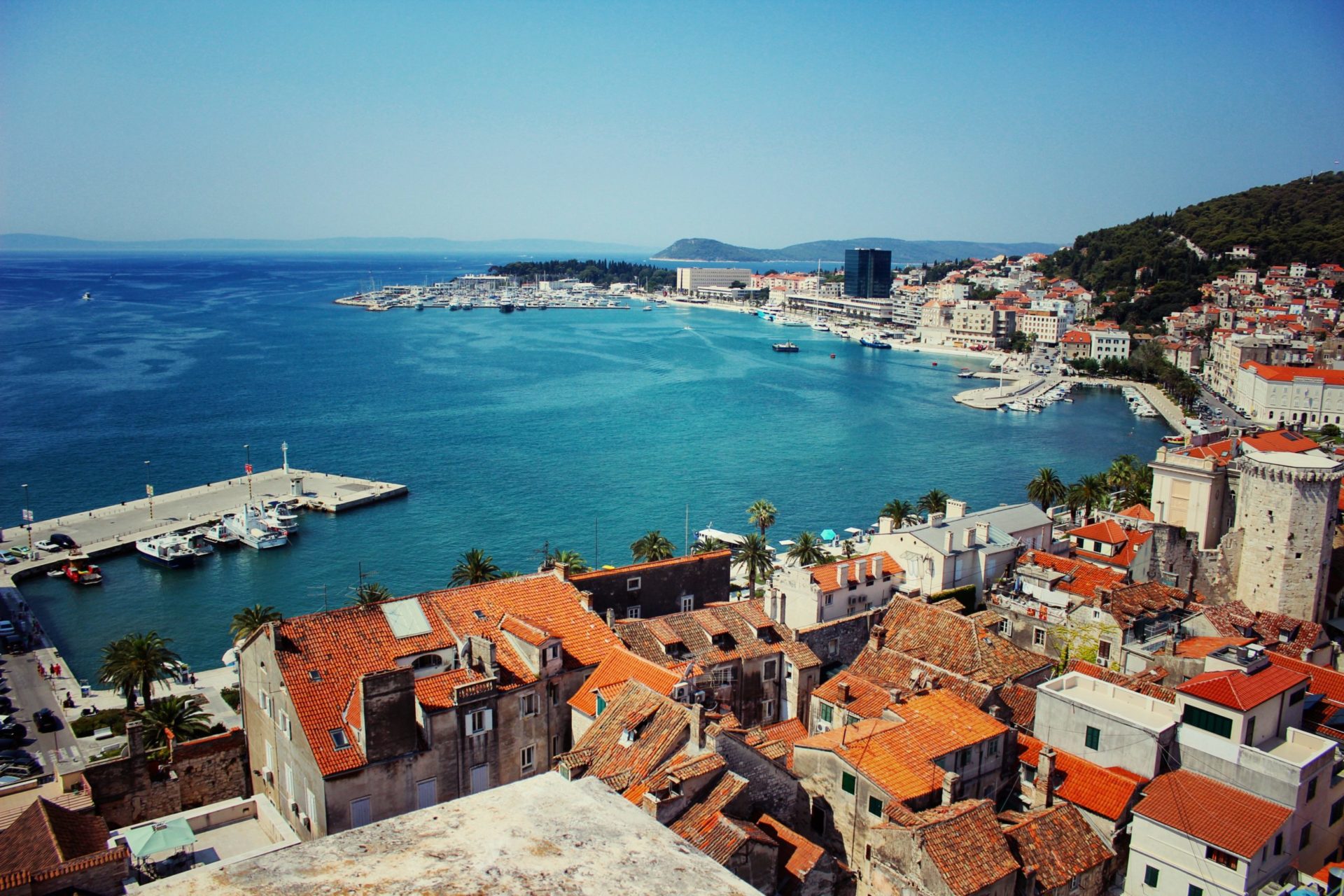 Wassertemperatur Split: Hafen mit Uferpromenade Riva